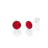 Silver Red Colour Crystal Stud Earrings A947R