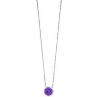 Silver February Purple Cubic Zirconia Pendant WP1282-CZ-AM