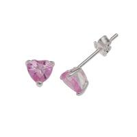 Silver 5mm Pink Heart Stud Earrings 8.57.6989