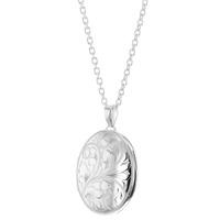 Silver Plain Large Oval Locket and Chain L07-6141-SEAO-SC1420