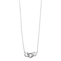 Silver Triple Circle Link Necklet N3826