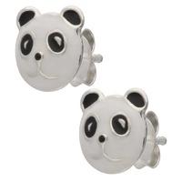 Silver Kids Panda Stud Earrings A865