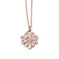 Silver Rose Gold-Plated Filigree Pendant N3743