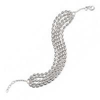 Silver Five Strand Oval Bead Bracelet B4823