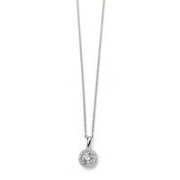 Silver Round Cubic Zirconia Cluster Pendant P4158C-N3815