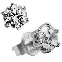 silver clear cz round 6 claw 51mm studs 62 1267 1 082