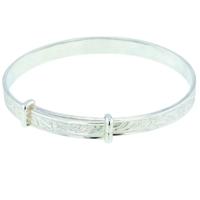 silver embossed expandable baby bangle bc471ebb