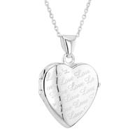 Silver \'LOVE\' Heart Shape Locket SL25-SC1018