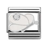 Silvershine - White Butterfly Charm 330305 08