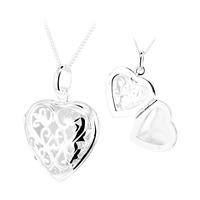 Silver Filigree Heart Locket 8-65-1953