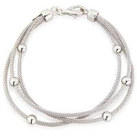 Silver Triple Row Beaded Bracelet CS079-07