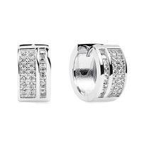 sif jakobs rhodium plated corte piccolo white cubic zirconia huggies s ...