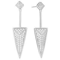 Sif Jakobs Rhodium Plated \'Pecetto Grande\' White Cubic Zirconia Arrow Earrings SJ-E0463-CZ