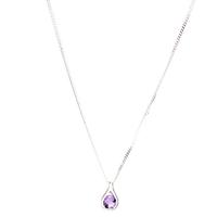 Silver Amethyst Pendant and Chain GK-P146M
