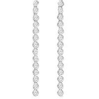 Silver and Rhodium 33mm CZ Drop Earrings 8.58.8599