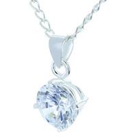 Silver 8mm Round CZ Pendant PZ-450 CP-750