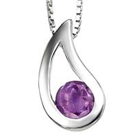 Silver Amethyst Tear Drop Pendant GK-P2621M