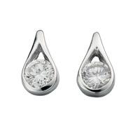 Silver Tear Drop Earrings E205C