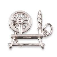 Silver Spinning Wheel Charm 1904 S