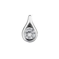 Silver Clear Tear Drop Pendant GK-P146C