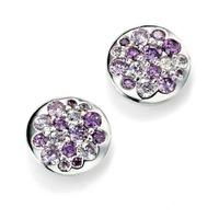 Silver Round Multi Purple Cubic Zirconia Earrings E4886M
