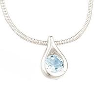 Silver Topaz Pendant and Chain GK-P146T