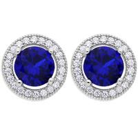 Silver Blue Cubic Zirconia Studs RE15724 SP CZ