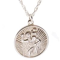 Silver Medium Round St. Christopher XSCHR3-S10R18