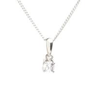 Silver 4mm Round Clear CZ Pendant ZQP00046