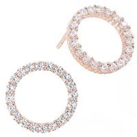 Sif Jakobs Ladies Rose Gold-Plated \'Biella Uno\' Cubic Zirconia Open Circle Stud Earrings SJ-E338-CZ(RG)