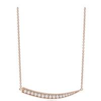 Sif Jakobs Rose Gold-Plated \'Pila Grande\' Graduated White Cubic Zirconia Necklace SJ-C1012-CZ(RG)