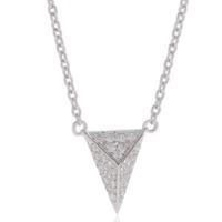 Sif Jakobs Rhodium Plated \'Pecetto Piccolo\' White Pave Triangle Necklace SJ-C3307-CZ