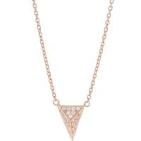 Sif Jakobs Rose Gold-Plated \'Pecetto Piccolo\' White Pave Triangle Necklace SJ-C3307-CZ(RG)