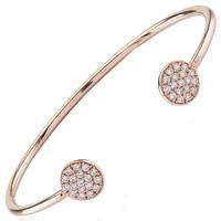 Sif Jakobs Ladies Rose Gold-Plated \'Sacile\' Open End White Cubic Zirconia Bangle SJ-BG2071-CZ(RG)/LRG