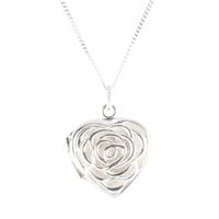Silver Flower Open Heart Locket 8-65-2039