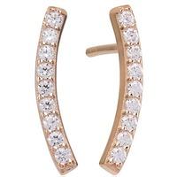 Sif Jakobs Rose Gold-Plated \'Fucino\' Small White Cubic Zirconia Bar Dropper Earrings SJ-E1015-CZ(RG)