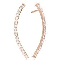 Sif Jakobs Rose Gold-Plated \'Fucino Grande\' Large White Cubic Zirconia Bar Dropper Earrings SJ-E1017-CZ(RG)