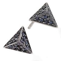 Sif Jakobs Ladies Rhodium Plated \'Pecetto Piccolo\' Black Cubic Zirconia Pyramid Earrings SJ-E1853-BK