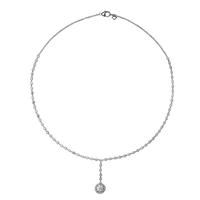 Silver CZ Cluster Multi CZ Necklet 63-0860-1-082