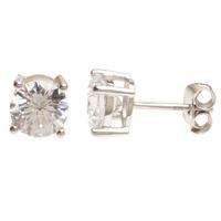 Silver 8mm Round Clear CZ Studs ZVE04654