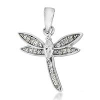 Silver Cubic Zirconia Dragonfly Pendant 8.68.2984