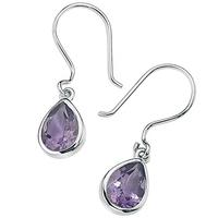 Silver Amethyst Tear Drops GK-E3042M