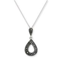 Silver Marcasite Pear Drop Pendant MP218