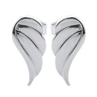 silver angel wing stud earrings sec0045a