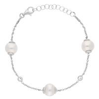 Silver Freshwater Pearl and Cubic Zirconia Bracelet BRW70023FW