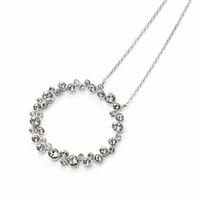 silver cubic zirconia cluster necklet n3619c