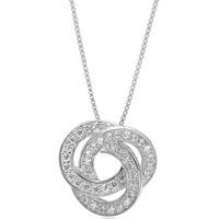 Sif Jakobs Ladies Rhodium Plated \'Prato Tre\' White Cubic Zirconia Link Pendant SJ-P3156-CZ/70