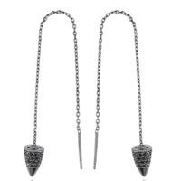 Sif Jakobs Ladies Rhodium Plated \'Chieri\' Black Cubic Zirconia Drops Earrings SJ-E0398-BK(BK)