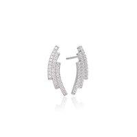Sif Jakobs Silver and Cubic Zirconia Fucino Tre Earrings