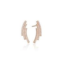 Sif Jakobs Rose Gold Plated and Cubic Zirconia Fucino Tre Earrings